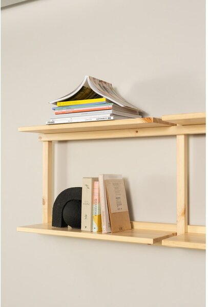 Стенна библиотека от масивен бор в естествен цвят 192x47,5 cm Groove – Karup Design