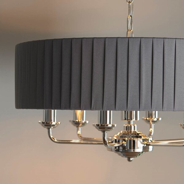 Endon 94397 - Пендел HIGHCLERE 6xE14/40W/230V сив/лъскав хром