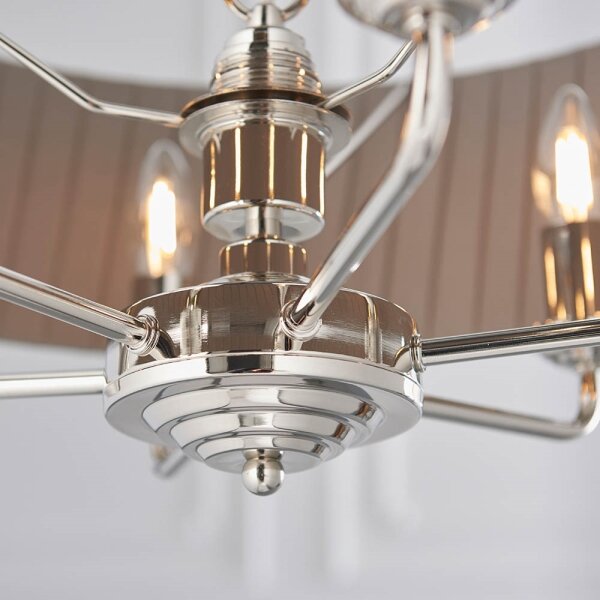 Endon 94397 - Пендел HIGHCLERE 6xE14/40W/230V сив/лъскав хром