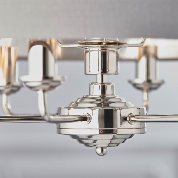 Endon 94373 - Пендел HIGHCLERE 6xE14/40W/230V сив/лъскав хром