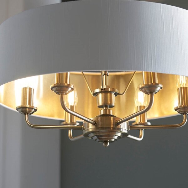 Endon 98933 - Пендел HIGHCLERE 6xE14/40W/230V бял/месинг