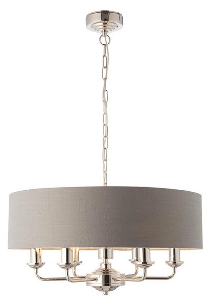 Endon 94373 - Пендел HIGHCLERE 6xE14/40W/230V сив/лъскав хром