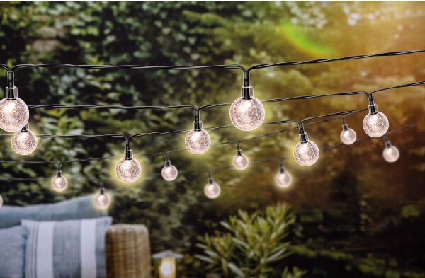 Grundig - LED соларен верижен светлинен 50xLED/8 функции 9,35м топло бяло + DO