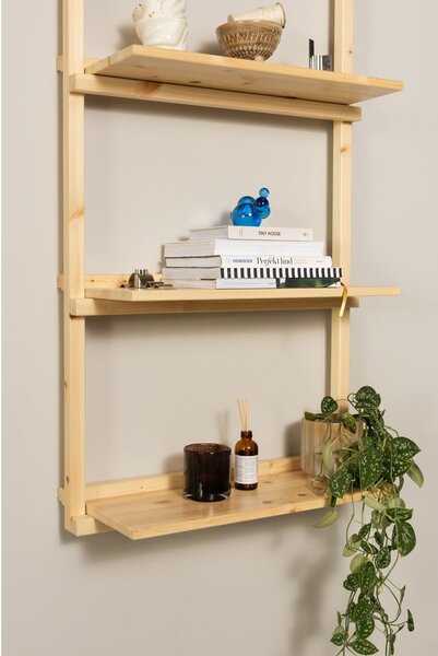 Стенна библиотека от масивен бор в естествен цвят 66x127 cm Groove – Karup Design