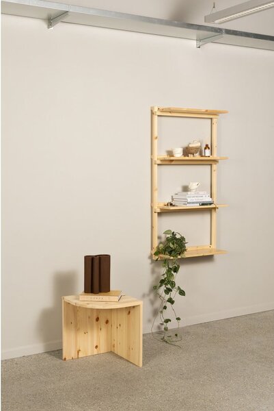 Стенна библиотека от масивен бор в естествен цвят 66x127 cm Groove – Karup Design