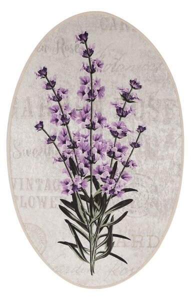 Лилави-бежови килими за баня в комплект от 3 бр. 60x100 cm Lavender – Foutastic