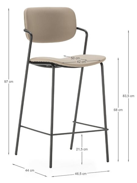 Бежови бар столове в комплект от 2 бр. (височина на седалката 68 cm) Maika – Marckeric