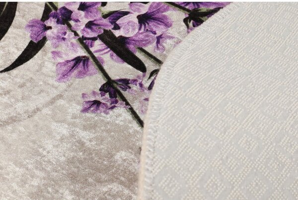 Лилави-бежови килими за баня в комплект от 3 бр. 60x100 cm Lavender – Foutastic