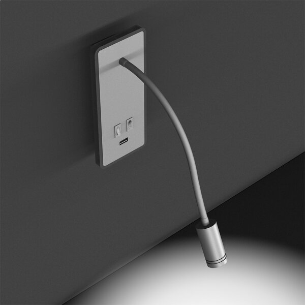 LED Гъвкава настенна лампа с USB BASE LED/8W+LED/2W/230V бяла
