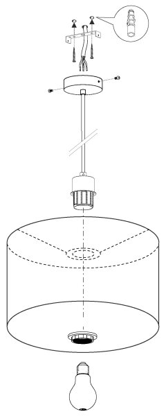 Eglo 31578 - Полилей на верижка PASTERI 1xE27/60W/230V