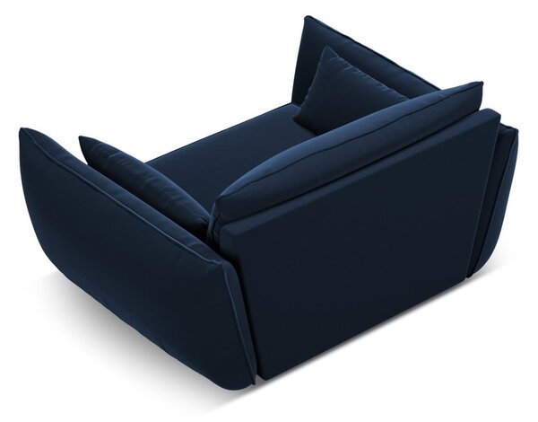 Тъмносиньо кадифено кресло Vanda – Mazzini Sofas
