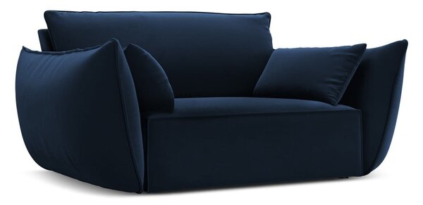 Тъмносиньо кадифено кресло Vanda – Mazzini Sofas