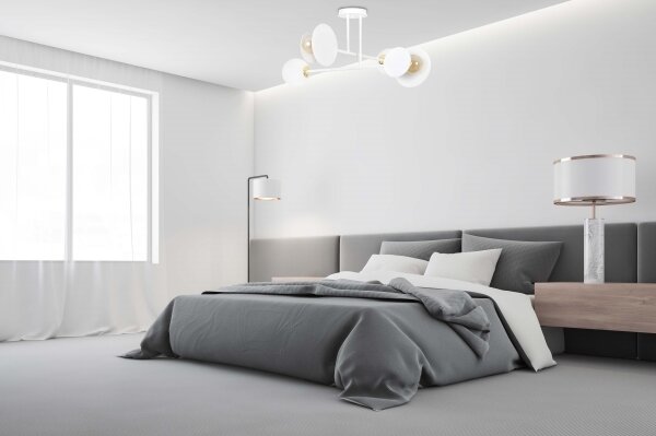 Висящ полилей MINERVA 2xE27/15W + 2xE14/10W/230V бял