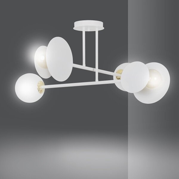 Висящ полилей MINERVA 2xE27/15W + 2xE14/10W/230V бял