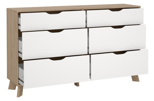Скрин от дъбов декор в бял и естествен цвят 156x92x40 cm Ikast – Tvilum