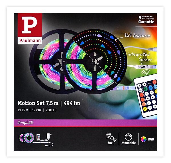 Paulmann 70514 - LED RGB/15W Димируема лента SIMPLED 7,5m 230V + д.у