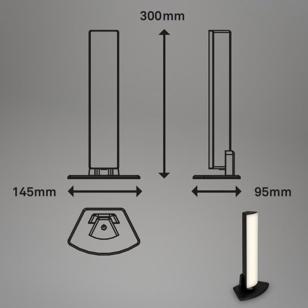 Briloner 7474-015 - LED външна настолна лампа, 7W, 5V, 3000K, черна