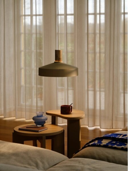 Nordlux - Пендел ELVAS 1xE27/60W/230V Ø 37,5 см бежов
