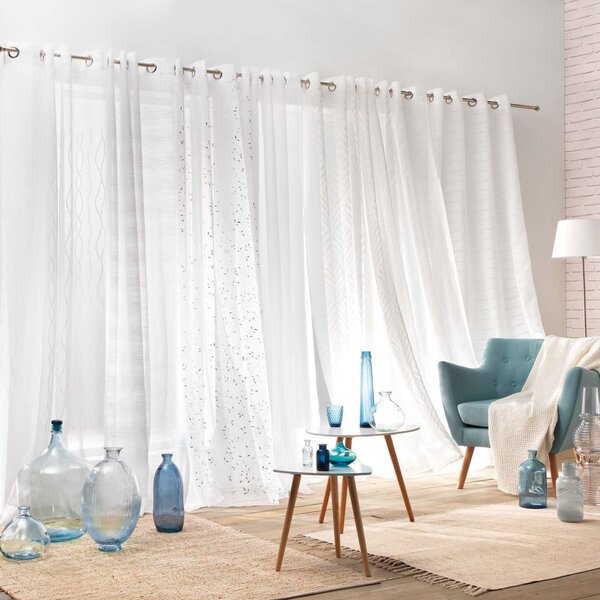 Бяло-сребриста завеса от воал 140x240 cm Floressia – douceur d'intérieur