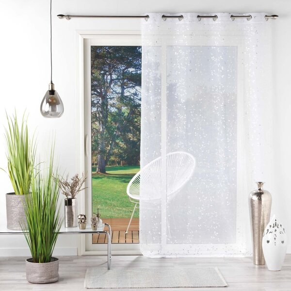 Бяло-сребриста завеса от воал 140x240 cm Floressia – douceur d'intérieur