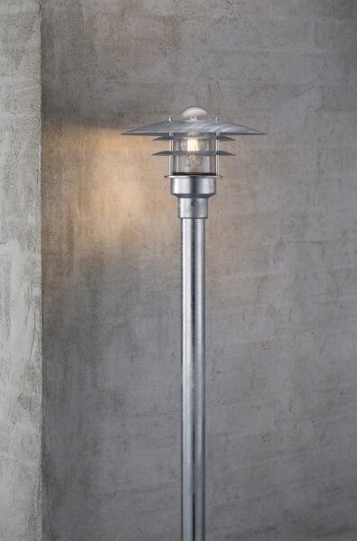 Nordlux - Екстериорна лампа LONSTRUP 1xE27/60W/230V IP44 матов хром 116 см