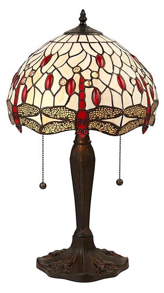 Endon 64086 - Настолна лампа Tiffany DRAGONFLY 2xE27/60W/230V Ø 30 см