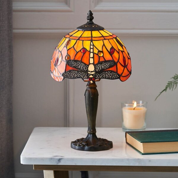 Endon 64091 - Настолна лампа Tiffany DRAGONFLY 1xE14/40W/230V Ø 20 см