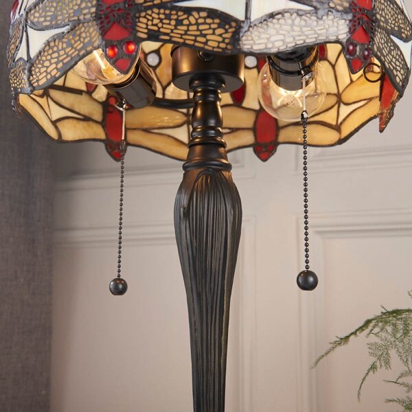 Endon 64086 - Настолна лампа Tiffany DRAGONFLY 2xE27/60W/230V Ø 30 см