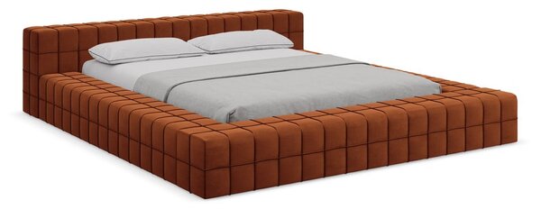 Двойно легло теракотено тапицирано с включена подматрачна рамка 140x200 cm Akela – Makamii