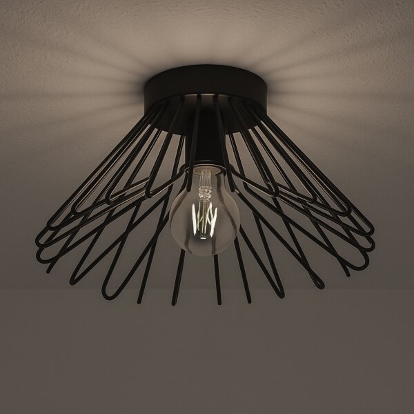 ONLI - Плафон DUCCIO 1xE27/22W/230V Ø 30 см черен