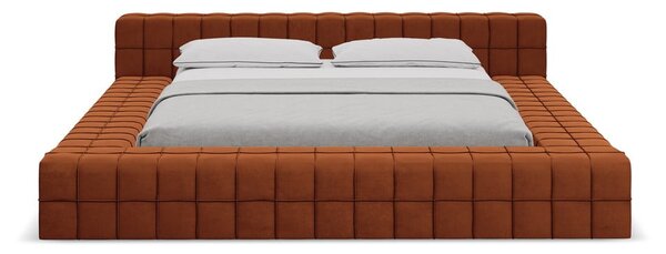 Двойно легло теракотено тапицирано с включена подматрачна рамка 140x200 cm Akela – Makamii