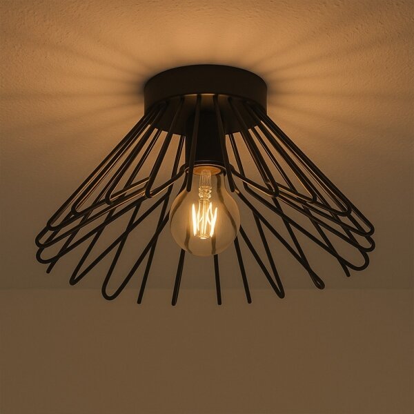ONLI - Плафон DUCCIO 1xE27/22W/230V Ø 30 см черен