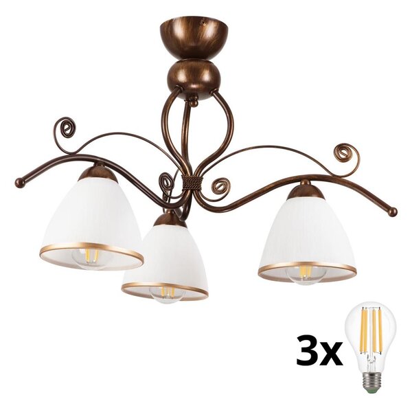 Brilagi - LED Полилей за повърхностен монтаж ANTICO 3xE27/60W/230V бронзова патина
