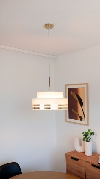 Пендел TAMI 1xE27/60W/230V Ø 40 см бежов/златист