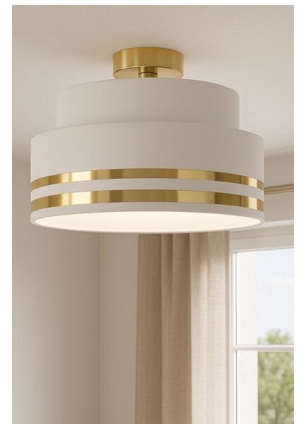 Плафон TAMI 1xE27/60W/230V Ø 40 см бял/златист
