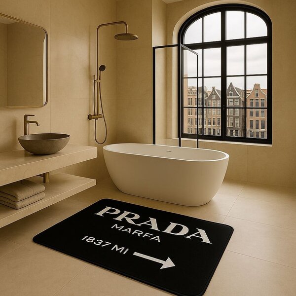 Черни кадифени килими за баня в комплект 2 бр. 60x100 cm Prada – Mila Home
