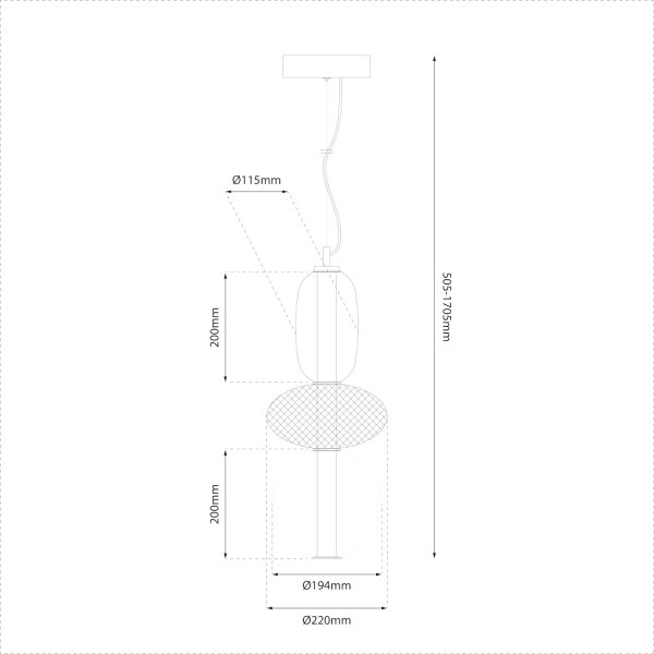 LED Пендел ARAME LED/23W/230V Ø 22 см черен