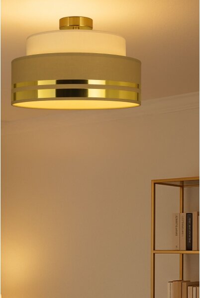 Плафон TAMI 1xE27/60W/230V Ø 40 см бежов/кафяв/златист