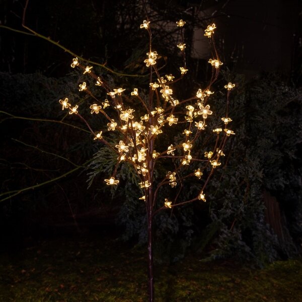 LED RGBW Соларна лампа TREE LED/0,1W/1,2V 600 mAh IP44 кафяв