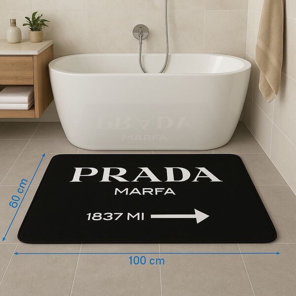 Черни кадифени килими за баня в комплект 2 бр. 60x100 cm Prada – Mila Home