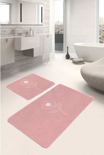 Розови кадифени постелки за баня в комплект от 2 бр. 60x100 cm – Mila Home