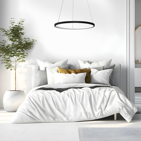 LED Пендел HOOP LED/27W/230V Ø 50 см 4000K черен