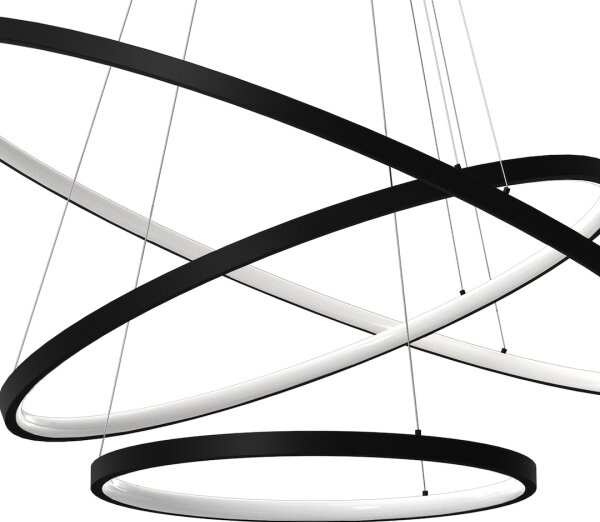 LED Пендел HOOP LED/93W/230V Ø 80 см 4000K черен