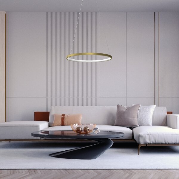 LED Пендел HOOP LED/27W/230V Ø 50 см 4000K златист