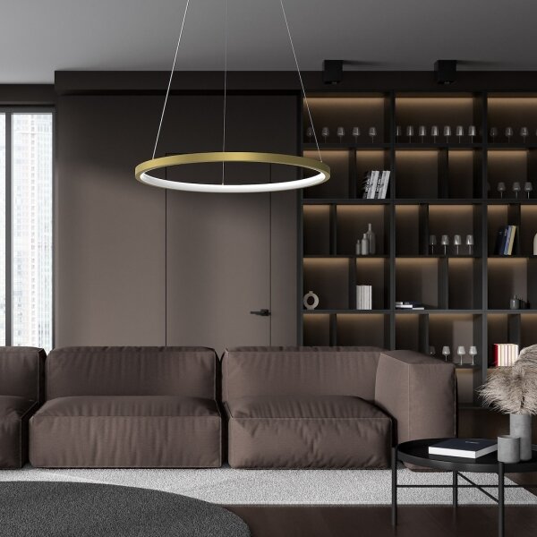 LED Пендел HOOP LED/27W/230V Ø 50 см 4000K златист