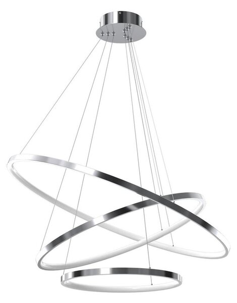 LED Пендел HOOP LED/93W/230V Ø 80 см 4000K лъскав хром