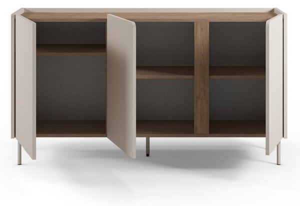 Кремаво-естествен скрин от декор от дъб 150x82,5x40,5 cm Lucile – Marckeric