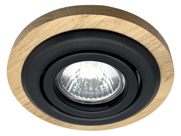 Вградено осветително тяло TOBBY 1xGU10/20W/230V Ø 11,5 см дъб/черно