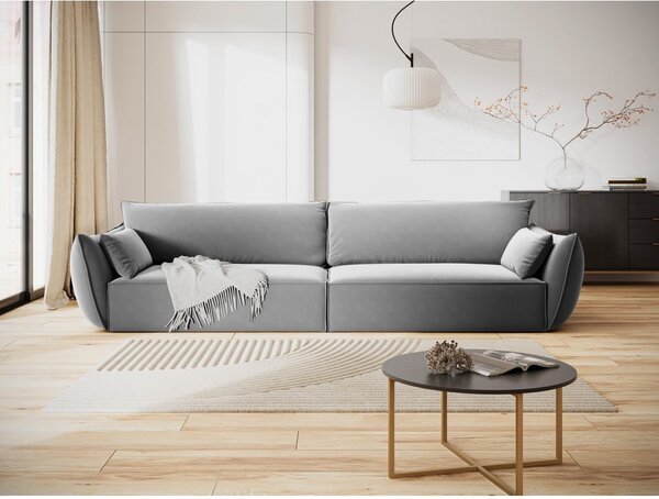 Светлосив кадифен диван 248 cm Vanda – Mazzini Sofas