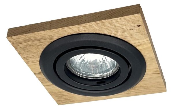 Вградено осветително тяло TOBBY 1xGU10/20W/230V 11,5x11,5 cm дъб/черен